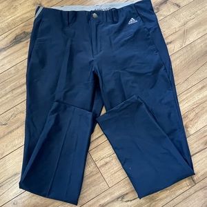 Adidas Mens Pants Sz 34x32 Navy Blue. Flex stretch with slight taper. Very sharp